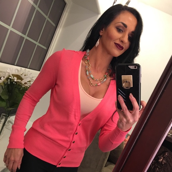 NEW cozy Light pink brass snap cardigan - Picture 4 of 8